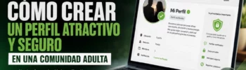 Persona creando un perfil adulto atractivo y seguro en una comunidad online